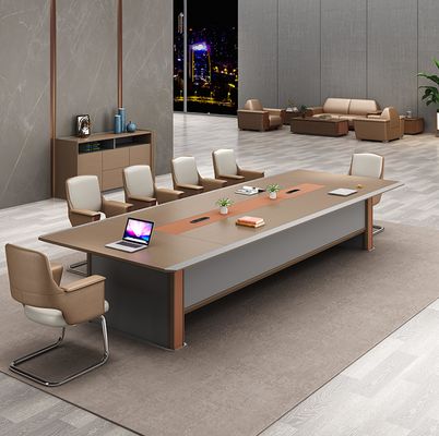 Mesa de conferencias de lujo de madera moderna de panel rectangular Muebles de oficina Mesa para la sala de reuniones Sala de reuniones Mesa de conferencias