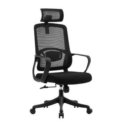A2302B Dorso alto ejecutivo de malla negra con ruedas giratorias silla de oficina