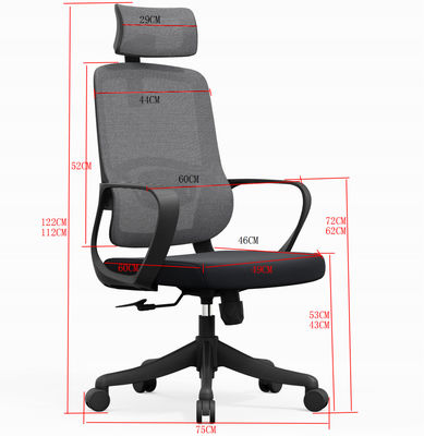 A2302B Dorso alto ejecutivo de malla negra con ruedas giratorias silla de oficina