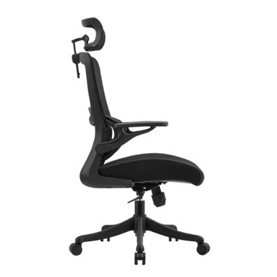 Silla de oficina ergonómica con soporte lumbar espalda alta ejecutiva de malla negra silla giratoria de oficina