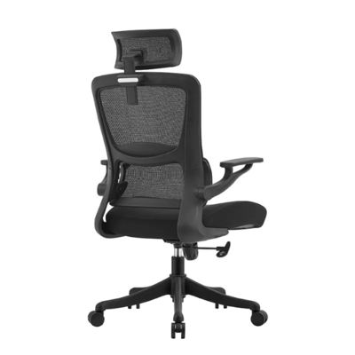 Silla de oficina ergonómica con soporte lumbar espalda alta ejecutiva de malla negra silla giratoria de oficina