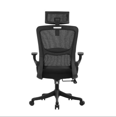 Silla de oficina ergonómica con soporte lumbar espalda alta ejecutiva de malla negra silla giratoria de oficina