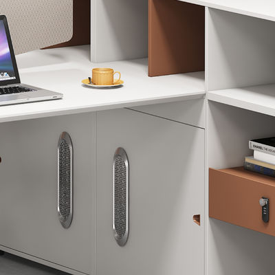 Muebles de oficina modernos 2 4 6 Personas Divisiones de oficina Mesa Cubicle Estación de trabajo Escritorio con gran gabinete de almacenamiento