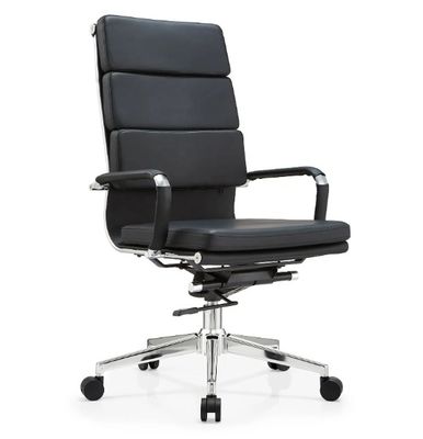 Silla de oficina de cuero de oficina con respaldo alto Silla de oficina ejecutiva de madera
