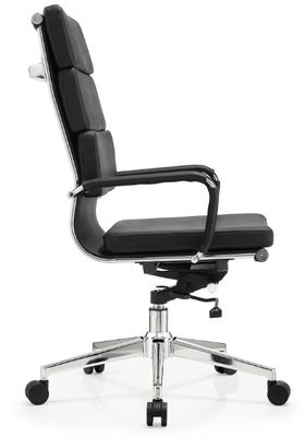 Silla de oficina de cuero de oficina con respaldo alto Silla de oficina ejecutiva de madera
