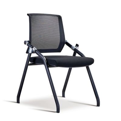 Al por mayor, silla de plástico de piernas fuertes de color negro con malla silla de oficina plegable silla de oficina