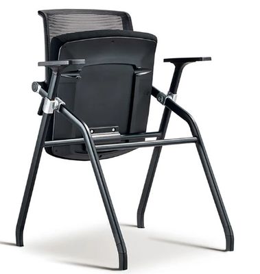 Al por mayor, silla de plástico de piernas fuertes de color negro con malla silla de oficina plegable silla de oficina