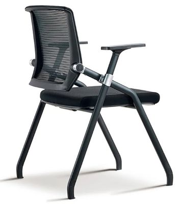 Al por mayor, silla de plástico de piernas fuertes de color negro con malla silla de oficina plegable silla de oficina