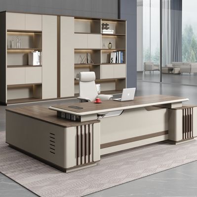 Muebles de oficina modernos en forma de L Jefe Director Ejecutivo Gran escritorio