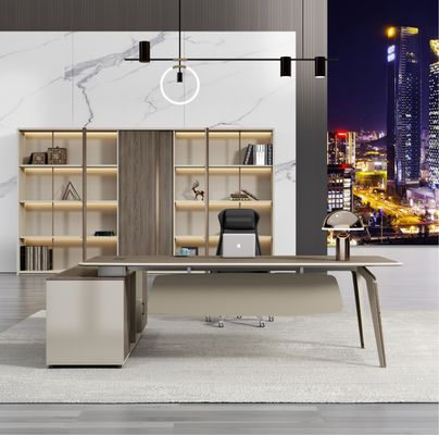Jefe moderno Mesa de forma L Gerente Escritorio Muebles de oficina de lujo Escritorio ejecutivo