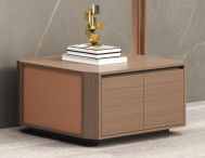 Luz lujosa mesa de café rectangular sala de estar plato de roca negro mesa de té simple montura de cuero combinación mesa de té