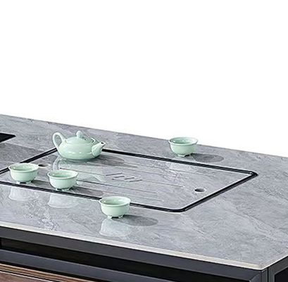 Moderno Rectangular Rock Slab Top Con Cuadro de Metal caldera de oficina Muebles de oficina Mesa de té y café