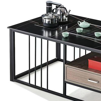 Tabla de café negra inteligente y contemporánea tabla de pizarra multifuncional muebles de oficina mesa de té