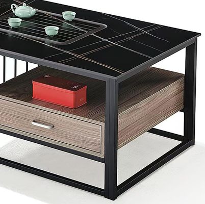 Tabla de café negra inteligente y contemporánea tabla de pizarra multifuncional muebles de oficina mesa de té
