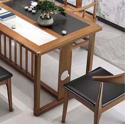Mesa de té de mármol Muebles de oficina Recepción Mesa de té Recepción de oficina Combinación Con 5 sillas