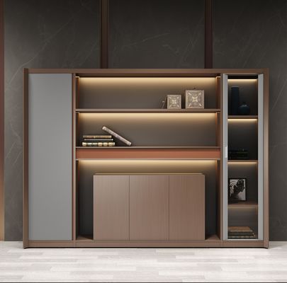 Dirección de oficina Decoraciones de la habitación Almacenamiento librería Moderno de madera Mdf Estante de libros Biblioteca Archivo del gabinete