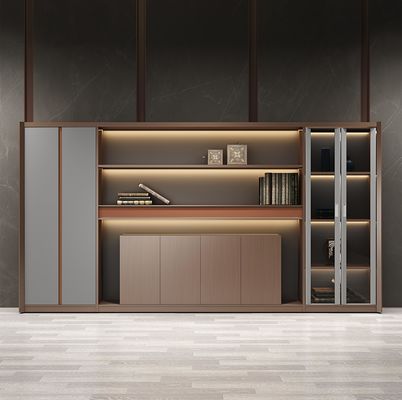 Dirección de oficina Decoraciones de la habitación Almacenamiento librería Moderno de madera Mdf Estante de libros Biblioteca Archivo del gabinete