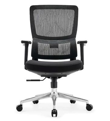 Silla de oficina de malla ergonómica transpirable de espalda media, giratoria y ajustable en altura, silla de personal de trabajo