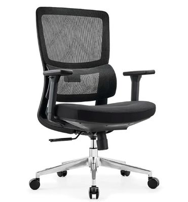 Silla de oficina de malla ergonómica transpirable de espalda media, giratoria y ajustable en altura, silla de personal de trabajo