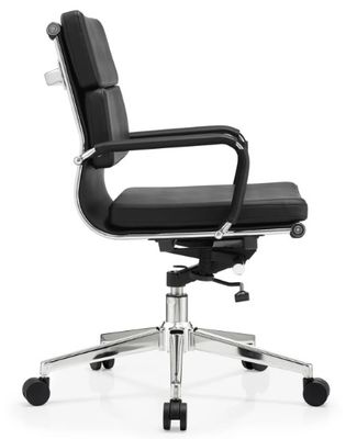 Cuero Pu Jefe En el centro de la espalda Marco de metal Muebles de oficina ergonómicos Silla de oficina giratoria ajustable