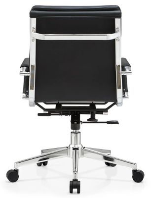 Cuero Pu Jefe En el centro de la espalda Marco de metal Muebles de oficina ergonómicos Silla de oficina giratoria ajustable