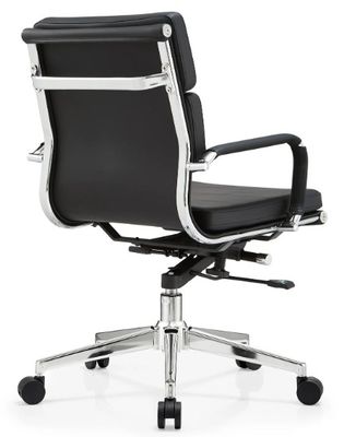 Cuero Pu Jefe En el centro de la espalda Marco de metal Muebles de oficina ergonómicos Silla de oficina giratoria ajustable