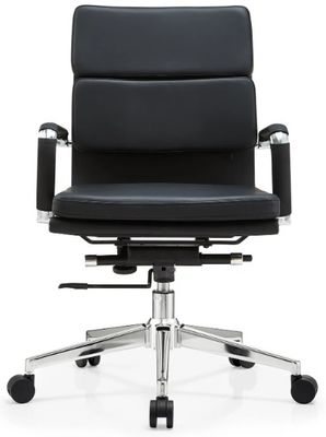Cuero Pu Jefe En el centro de la espalda Marco de metal Muebles de oficina ergonómicos Silla de oficina giratoria ajustable