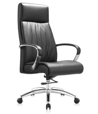 Silla de oficina giratoria ajustable ergonómica de cuero de espalda alta