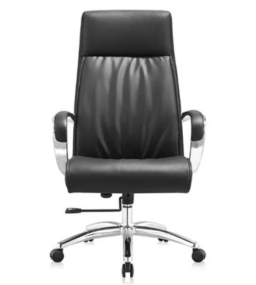 Silla de oficina giratoria ajustable ergonómica de cuero de espalda alta