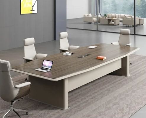 Moderno de madera de lujo de conferencia rectangular Mesa plana de oficina Muebles de oficina de varias personas Mesa de la sala de conferencias