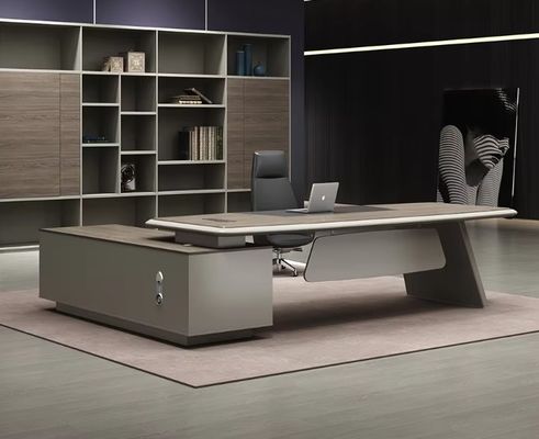 Escritorio de oficina moderno en forma de L de lujo de alta gama Escritorio ejecutivo y silla Jefe ejecutivo Escritorio de madera