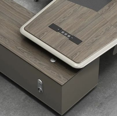 Mesa de alta gama de la CEO Muebles de oficina modernos de lujo Oficina ejecutiva Escritorio Mesa de oficina con mesa lateral y cajón