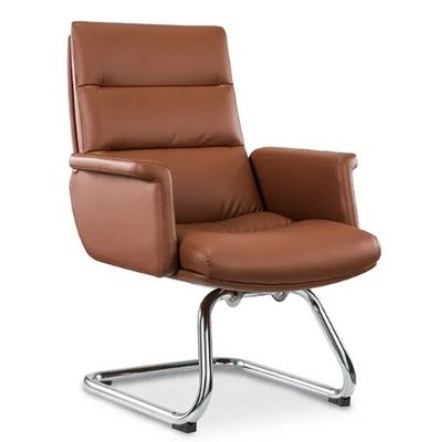 Silla de oficina ergonómica rueda de cromo flexible conveniente de cuero pu giratorio jefe gerente personal silla giratoria moderna