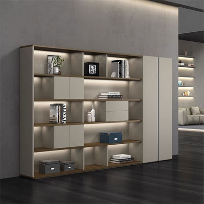 Cabinet de archivos de oficina de almacenamiento de madera moderna con cajones de gran capacidad