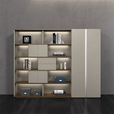 Cabinet de archivos de oficina de almacenamiento de madera moderna con cajones de gran capacidad