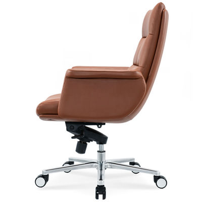 Silla de oficina ergonómica rueda de cromo flexible conveniente de cuero giratorio PU jefe gerente silla de personal masaje giratorio moderno