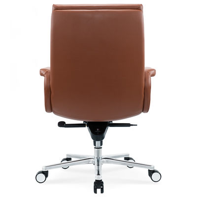 Silla de oficina ergonómica rueda de cromo flexible conveniente de cuero giratorio PU jefe gerente silla de personal masaje giratorio moderno
