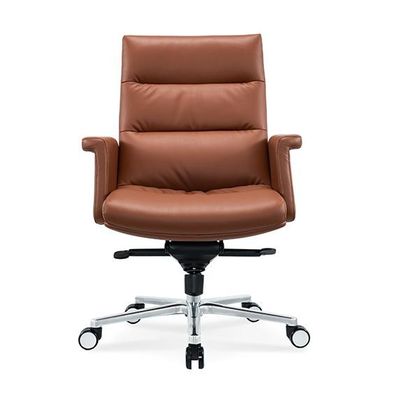 Luxo Moderno Ajustable Giro Gerente Ejecutivo Alta Calidad Ergonómica Real De Cuero Verdadero Recabadora Oficina