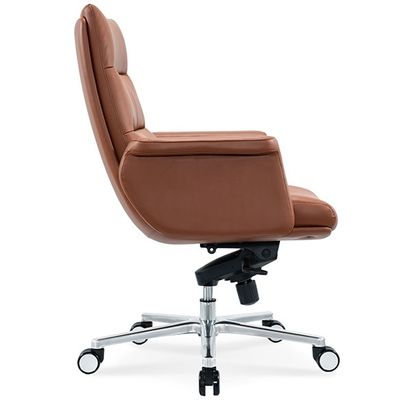 Luxo Moderno Ajustable Giro Gerente Ejecutivo Alta Calidad Ergonómica Real De Cuero Verdadero Recabadora Oficina
