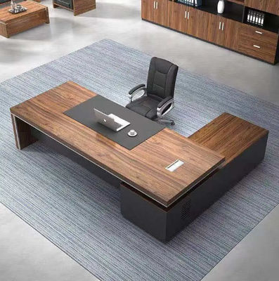 Fabrica hecha a medida Gerente moderno Muebles de oficina Mesa de forma L Ejecutivos de oficina Escritorio de clase grande