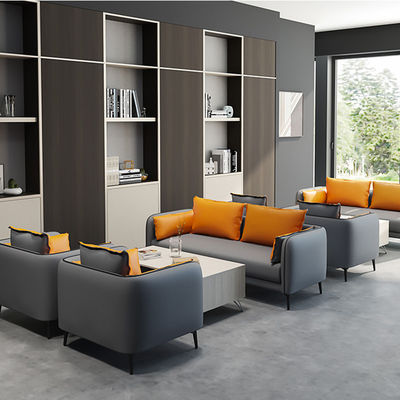Muebles de oficina menos sencillos Muebles de oficina comerciales gris 3 asientos Muebles de oficina de oficina Sofá Sofá de cuero Sofá moderno pequeño