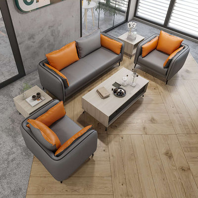 Muebles de oficina menos sencillos Muebles de oficina comerciales gris 3 asientos Muebles de oficina de oficina Sofá Sofá de cuero Sofá moderno pequeño