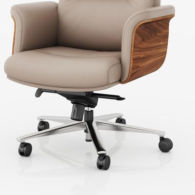 Silla de oficina ejecutiva de espalda alta Apoyo para la cabeza ajustable de cuero genuino Venta en caliente del mercado Silla giratoria de metal