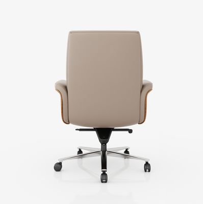 En la parte media de la espalda silla de oficina ejecutiva de cuero genuino reposacabezas ajustables de venta caliente del mercado silla giratoria de metal