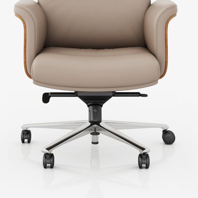 En la parte media de la espalda silla de oficina ejecutiva de cuero genuino reposacabezas ajustables de venta caliente del mercado silla giratoria de metal