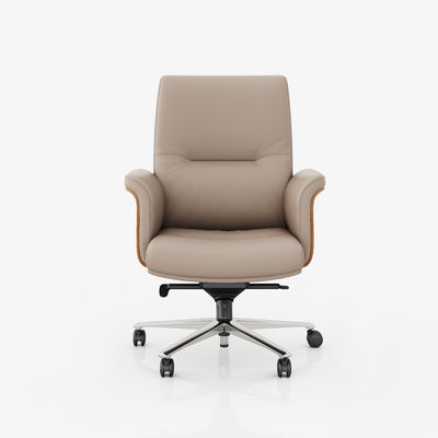 En la parte media de la espalda silla de oficina ejecutiva de cuero genuino reposacabezas ajustables de venta caliente del mercado silla giratoria de metal
