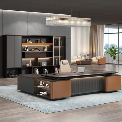 Muebles de oficina modernos Último escritorio escritorio Estación de trabajo Mesa Diseños Director Ejecutivo Escritorio Gerente Mesa en forma de L