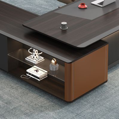 Muebles de oficina modernos Último escritorio escritorio Estación de trabajo Mesa Diseños Director Ejecutivo Escritorio Gerente Mesa en forma de L