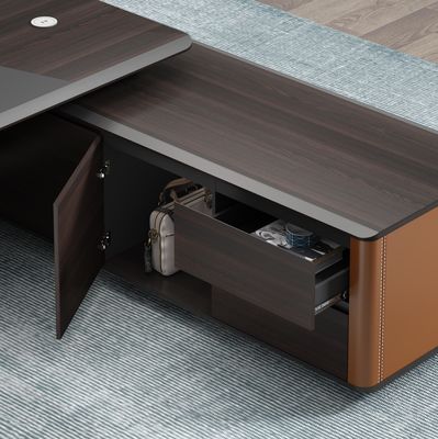 Muebles de oficina modernos Último escritorio escritorio Estación de trabajo Mesa Diseños Director Ejecutivo Escritorio Gerente Mesa en forma de L