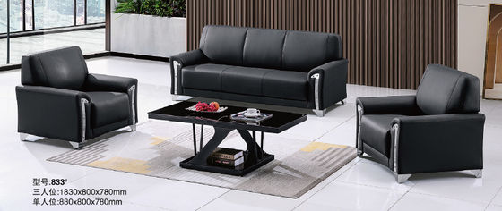 Diseño simple de alta calidad Tres asientos de recepción muebles modernos contemporáneos de cuero de lujo de oficina ejecutiva moderna sofá